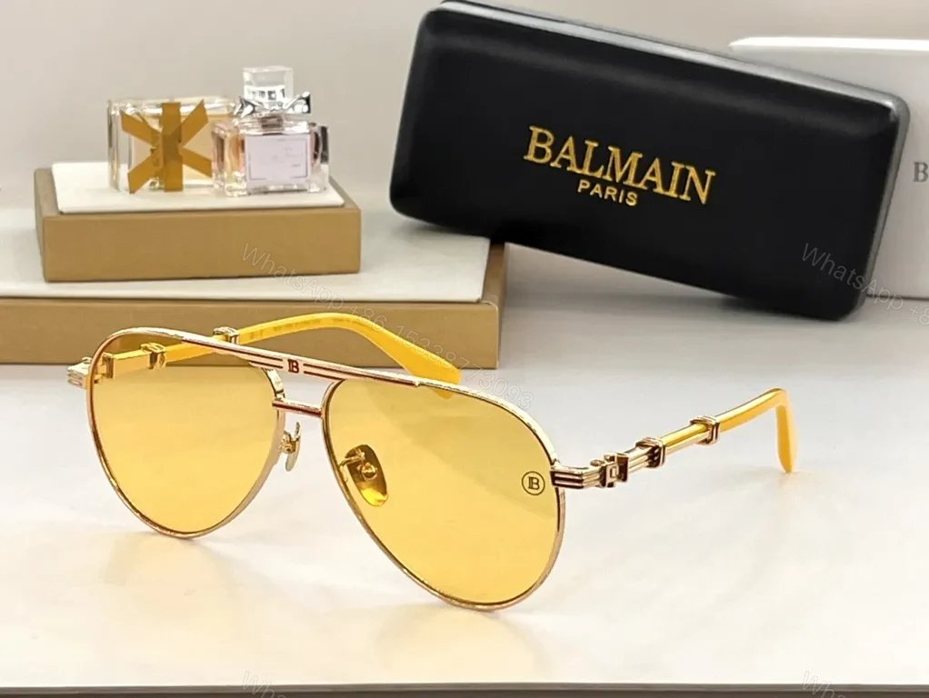 View 6 of Gold-Tone Balmain Aviators: Luxe Gradient Lenses Sunglasses