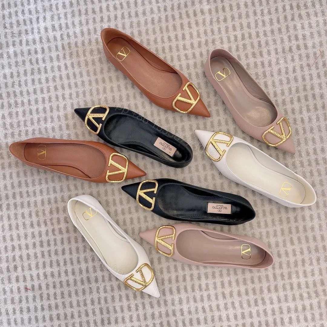 View 2 of Valentino Women Pink Leather Pointed Flats