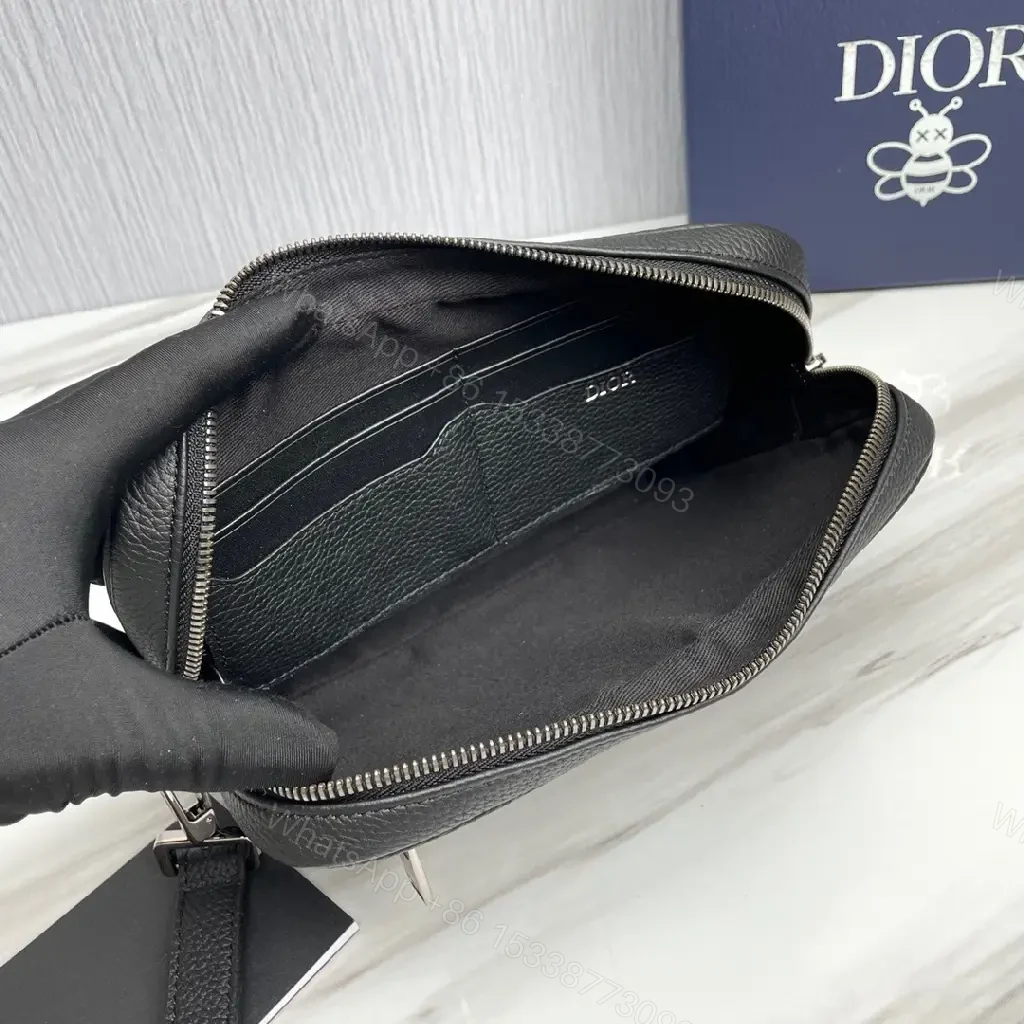 View 2 of Charcoal + Dior Monogram Fabric + Compact Crossbody + Secure Zip + Case