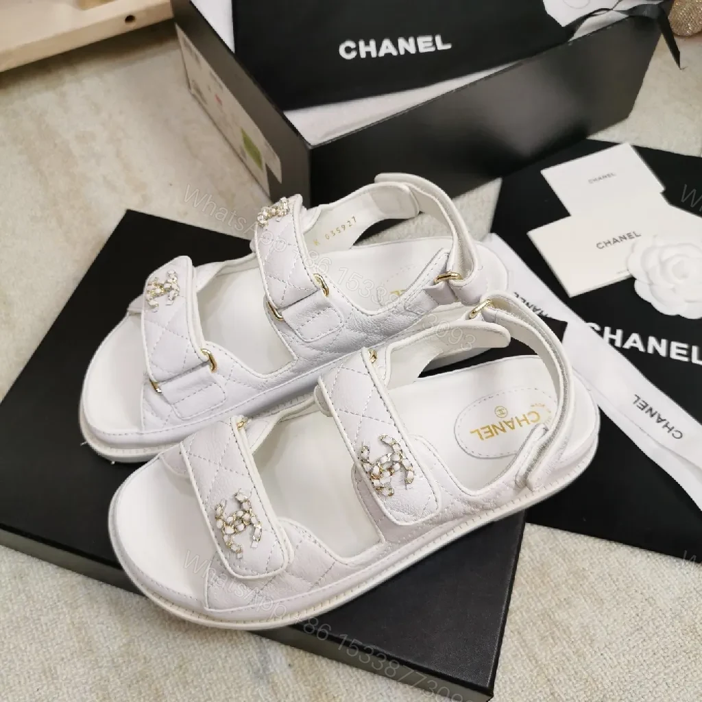 View 4 of White Quilted Velcro Sandals: Luxe Minimalist Comfort Shoes