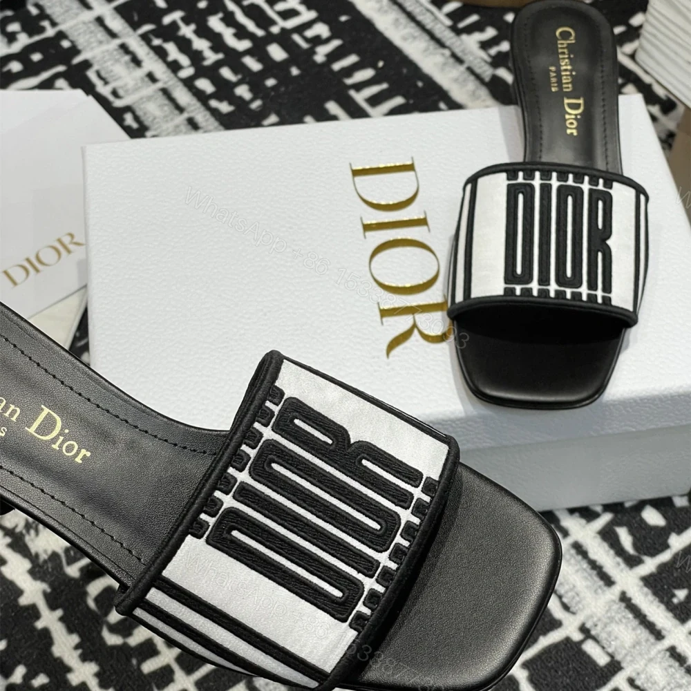 View 7 of 高仿Dior*Evolution系列KCQ233套腳一體短跟拖鞋徽標刺繡免檢版