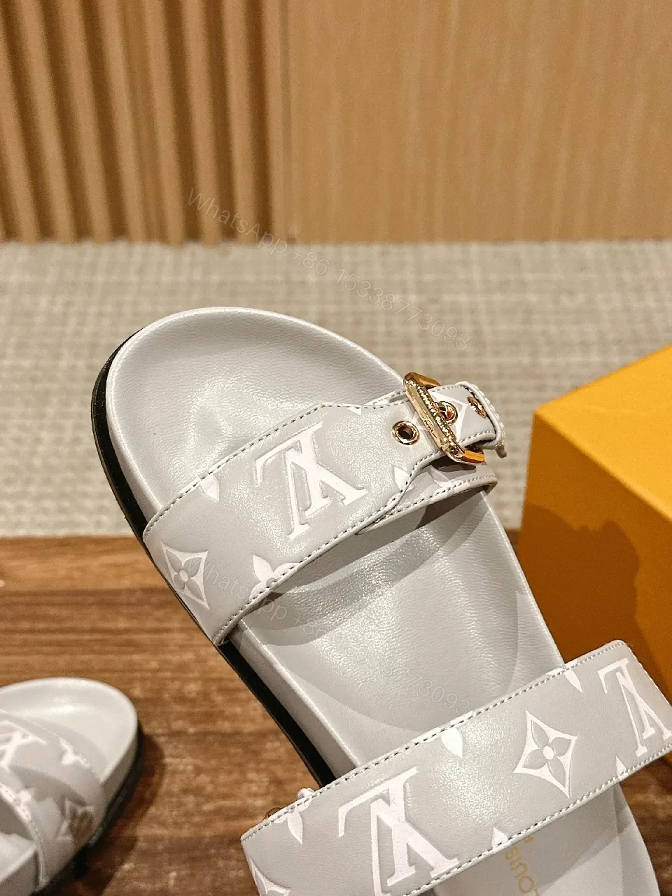 View 9 of White Monogram Sandals: Modern Luxury, All-Day Comfort