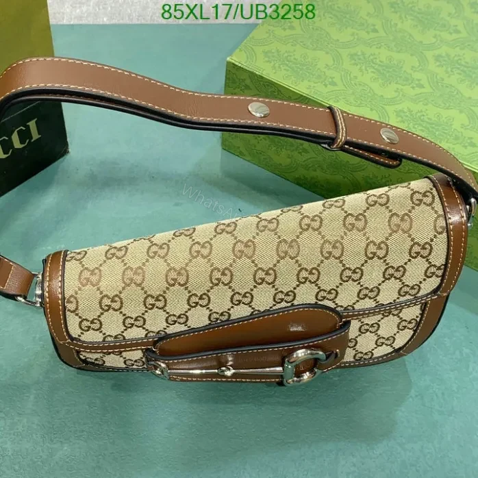 View 3 of Gucci Replica Horsebit 1955 Small Bag Brown Leather in AAAA Quality