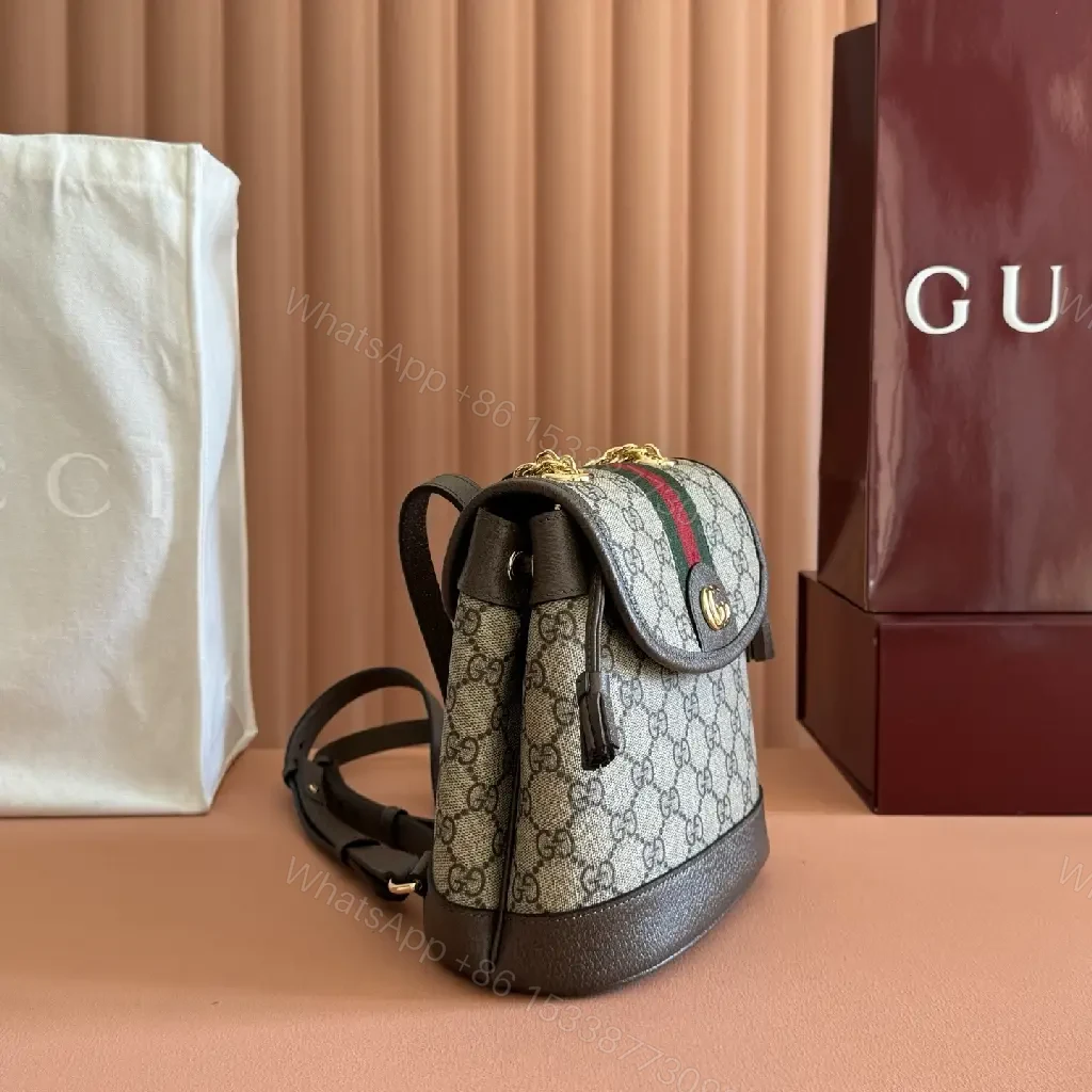 View 8 of Compact Signature Crossbody: GG Supreme, Web Strap, Mini Bag