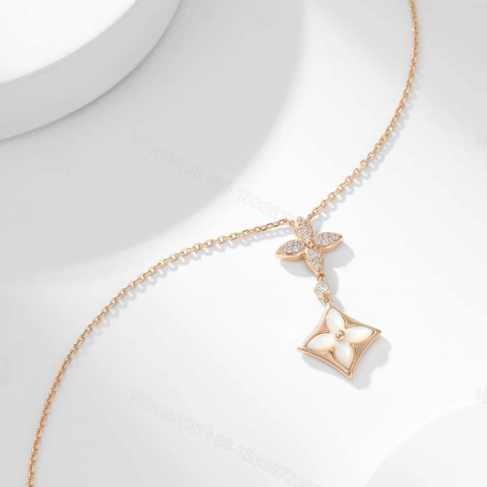 View 4 of Louis Vuitton Color Blossom Double Star Necklace Q94676