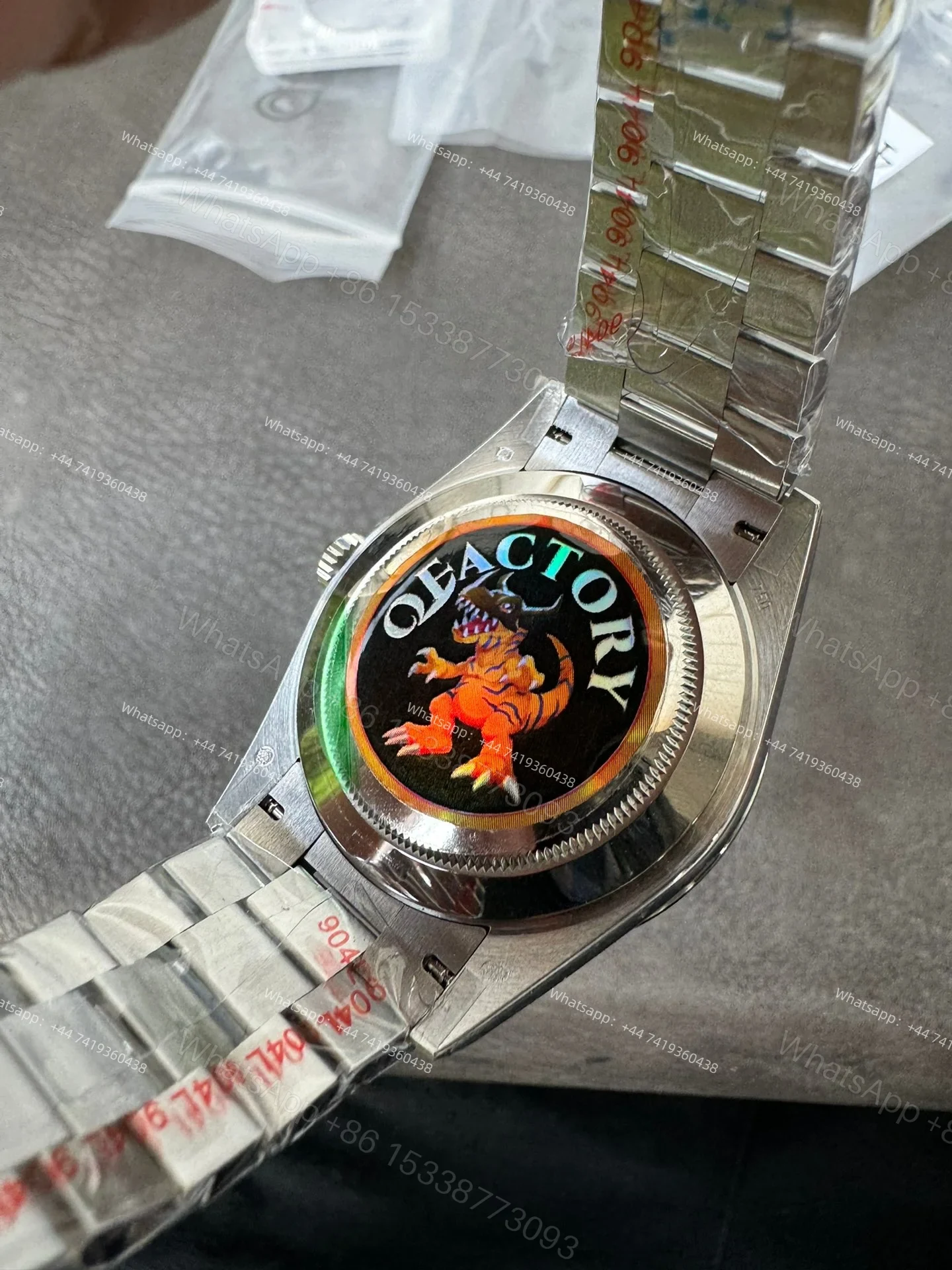 View 7 of Rolex Day-Date M228349RBR-0003 1:1 Replica Moissanite Bezel Black Dial 40MM 3255 Movement Presidential Bracelet Super Clone Watch