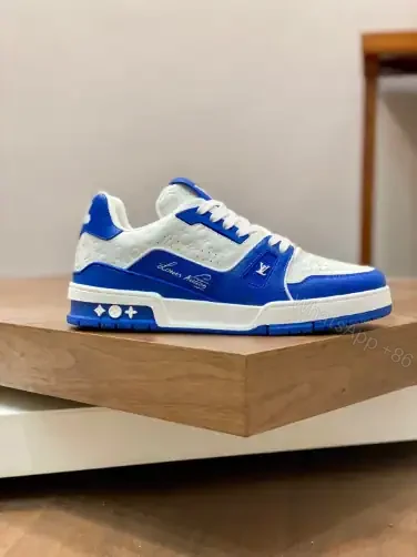 View 8 of LOUIS VUITTON TRAINE SNEAKERS IN WHITE AND BLUE – LSVT385