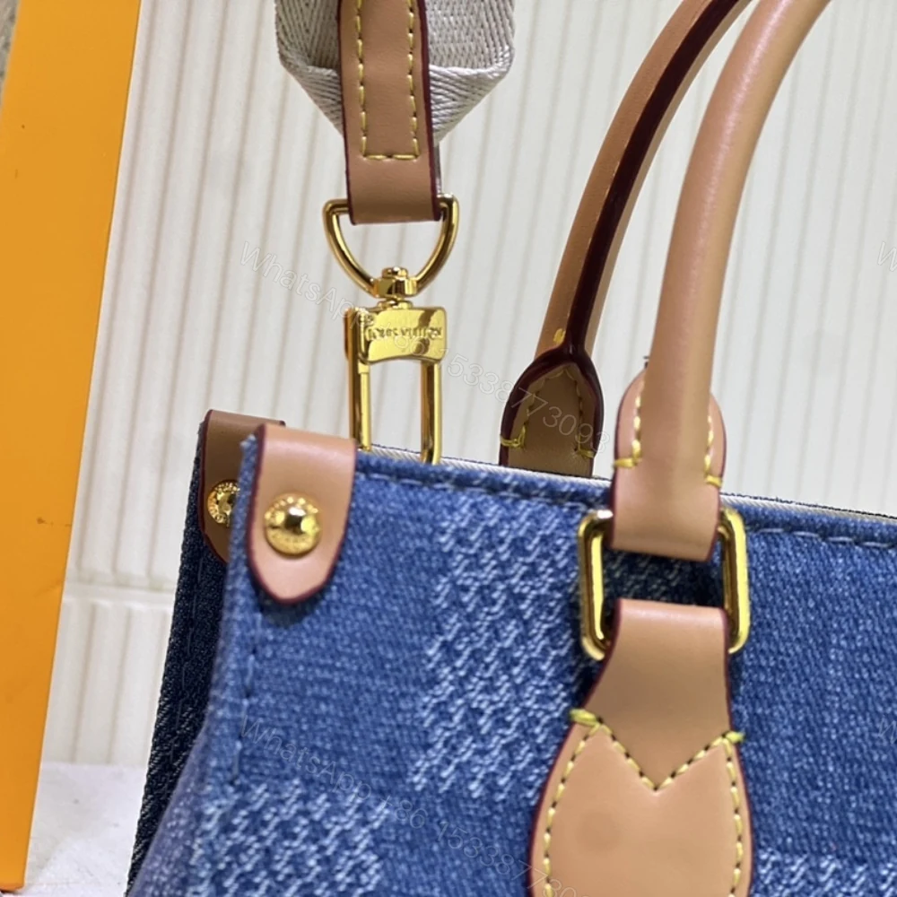 View 4 of Louis Vuitton Onthego PM Blue Denim 25Cm