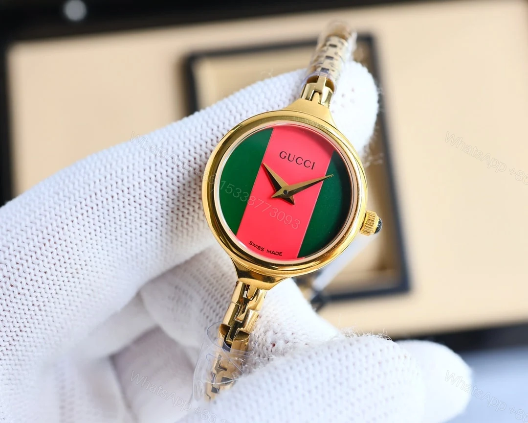 View 3 of Gucci Ladies Watch Round Case With Slim Dial Gold In Multi Color 22Mm