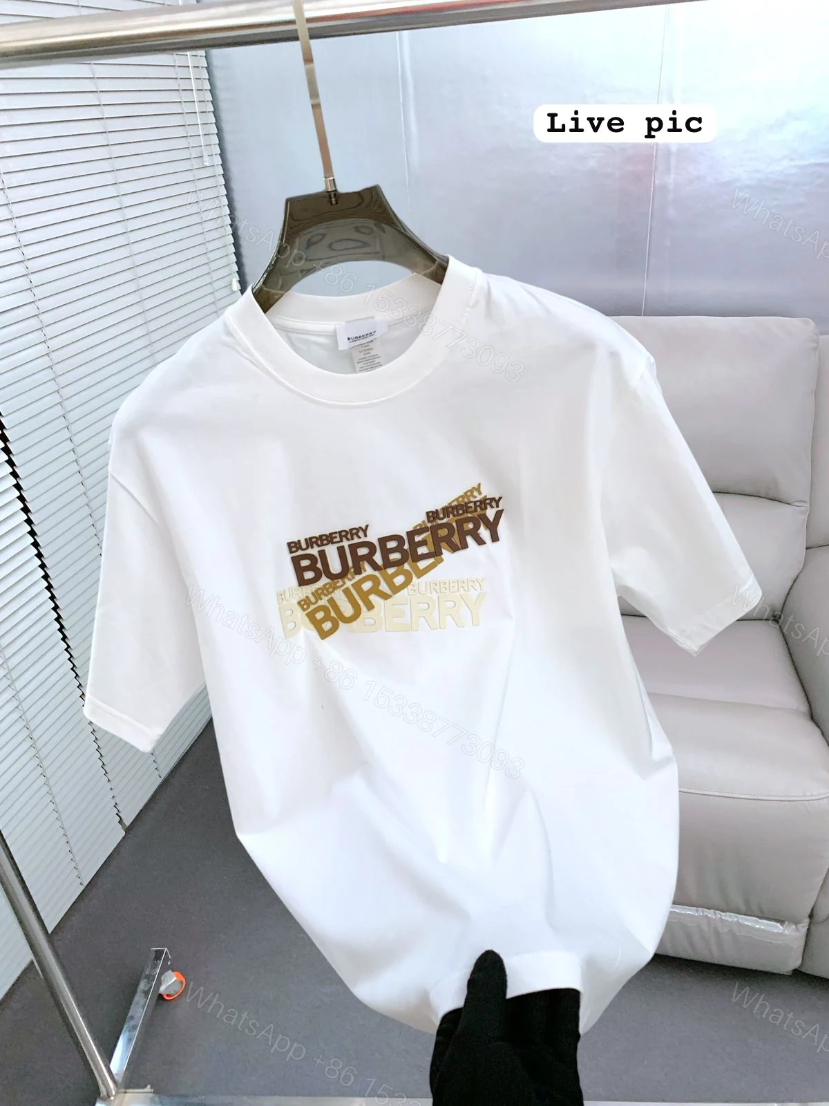 View 12 of FIRST COPY BURBERRY DESIGNER ROUND NECKS SUMMER T-SHIRT