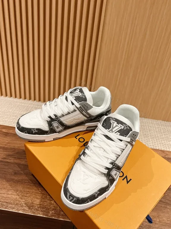 View 6 of Modern Peak Leather-Trim Sneaker with Signature LV Monogram