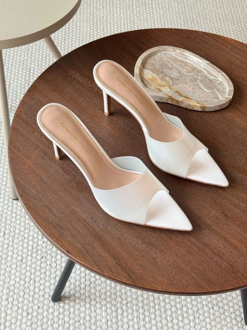View 5 of Gianvito Rossi Elle 105 TPU and patent leather mules