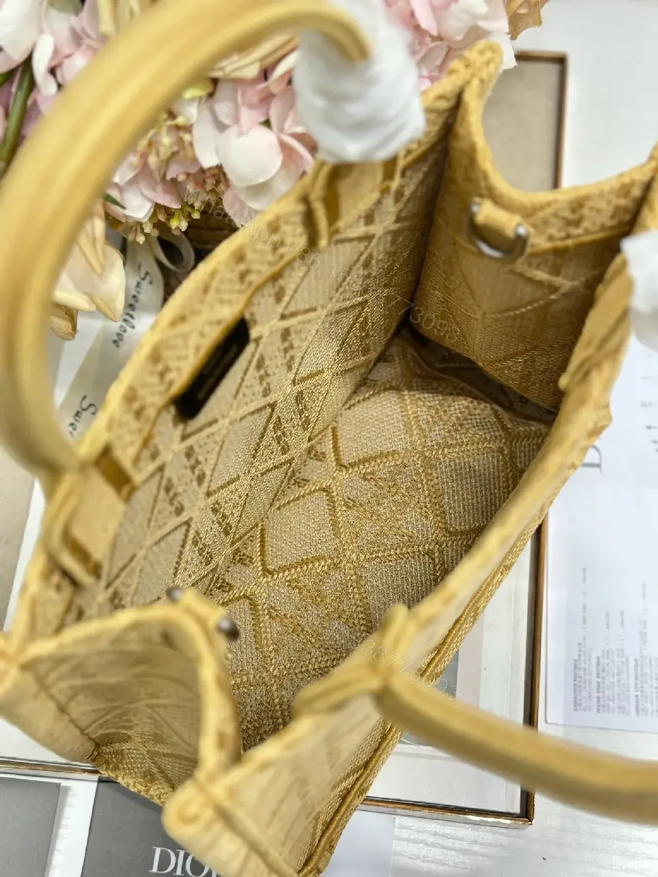 View 4 of Gold Quilted Mini Bag: Structured Luxury Carryall