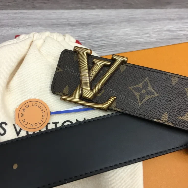 View 8 of Monogram Belt: Gold Buckle, Leather-Inspired Luxury Accessory
