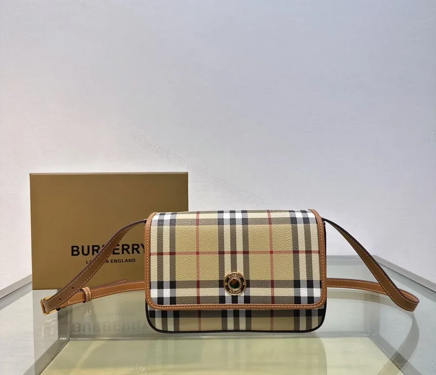 View 7 of Classic Check Leather-Trim Crossbody Bag - Everyday Luxury