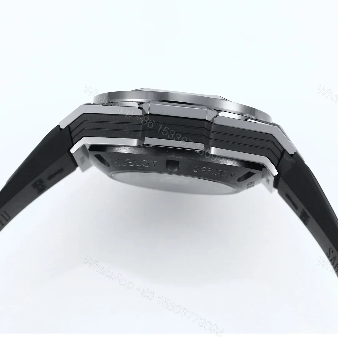View 5 of Hublot Big Bang Sang Bleu Replica 45MM Premium Black Ceramic Rubber Strap Edition RG-HUBLOT-SANGBLEU-BLACK-45