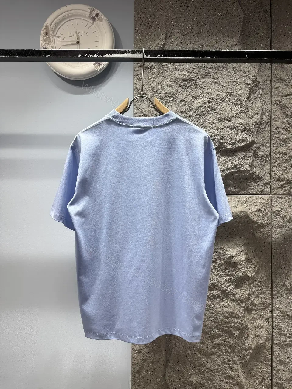 View 3 of Soft Powder-Blue Couture Tee, Relaxed Fit, Premium Comfort