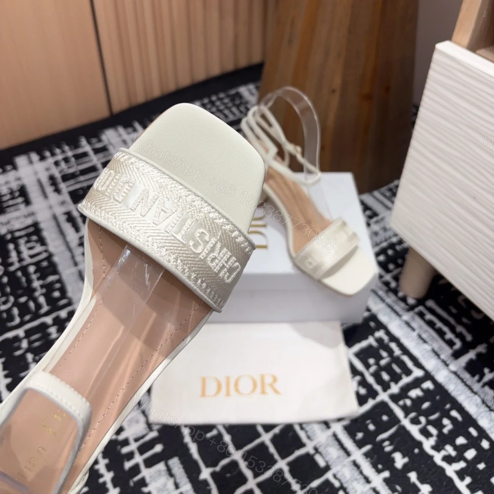 View 6 of 高仿Dior*Dway系列KDQ853一字高跟刺繡涼鞋金色免檢版