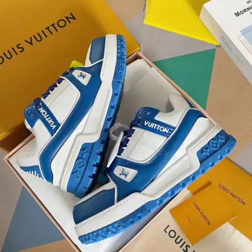 View 4 of LOUIS VUITTON LV TRAINER MAXI SNEAKERS IN BLUE AND WHITE – LSVT336