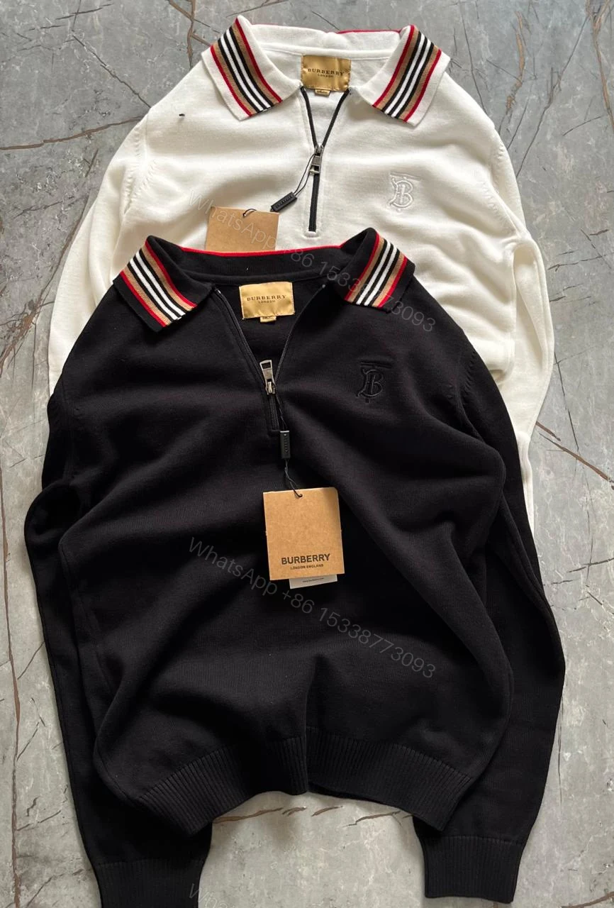 View 7 of FIRST COPY BURBERRY EXCLUSIVE HALF ZIP KNITTED SWEATERS