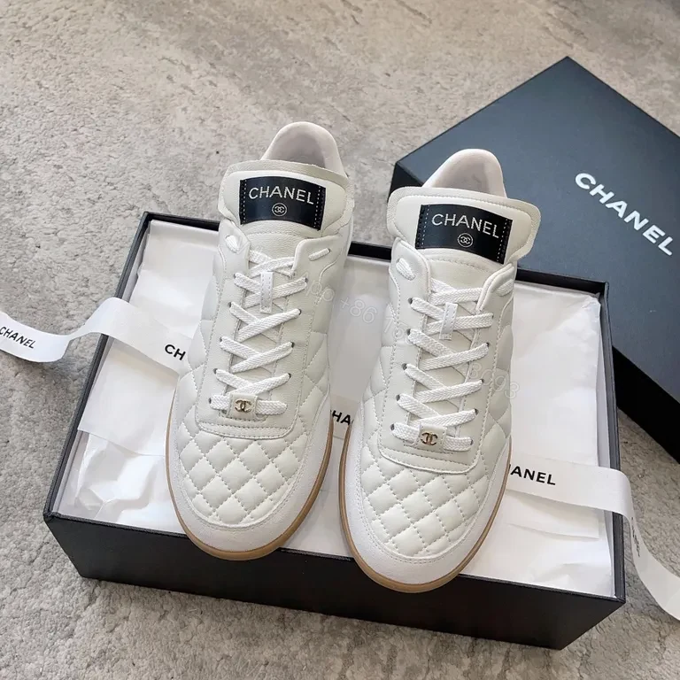 View 2 of Chanel-Inspired White Quilted High-Tops: Luxe Comfort Sneakers