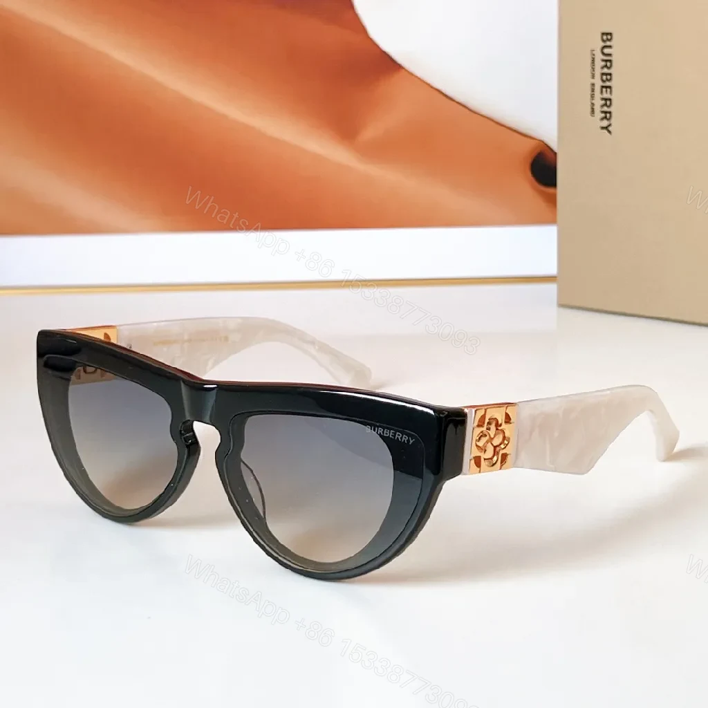 View 9 of Bold Acetate Cat-Eye Sunglasses: Signature Plaid Detailing