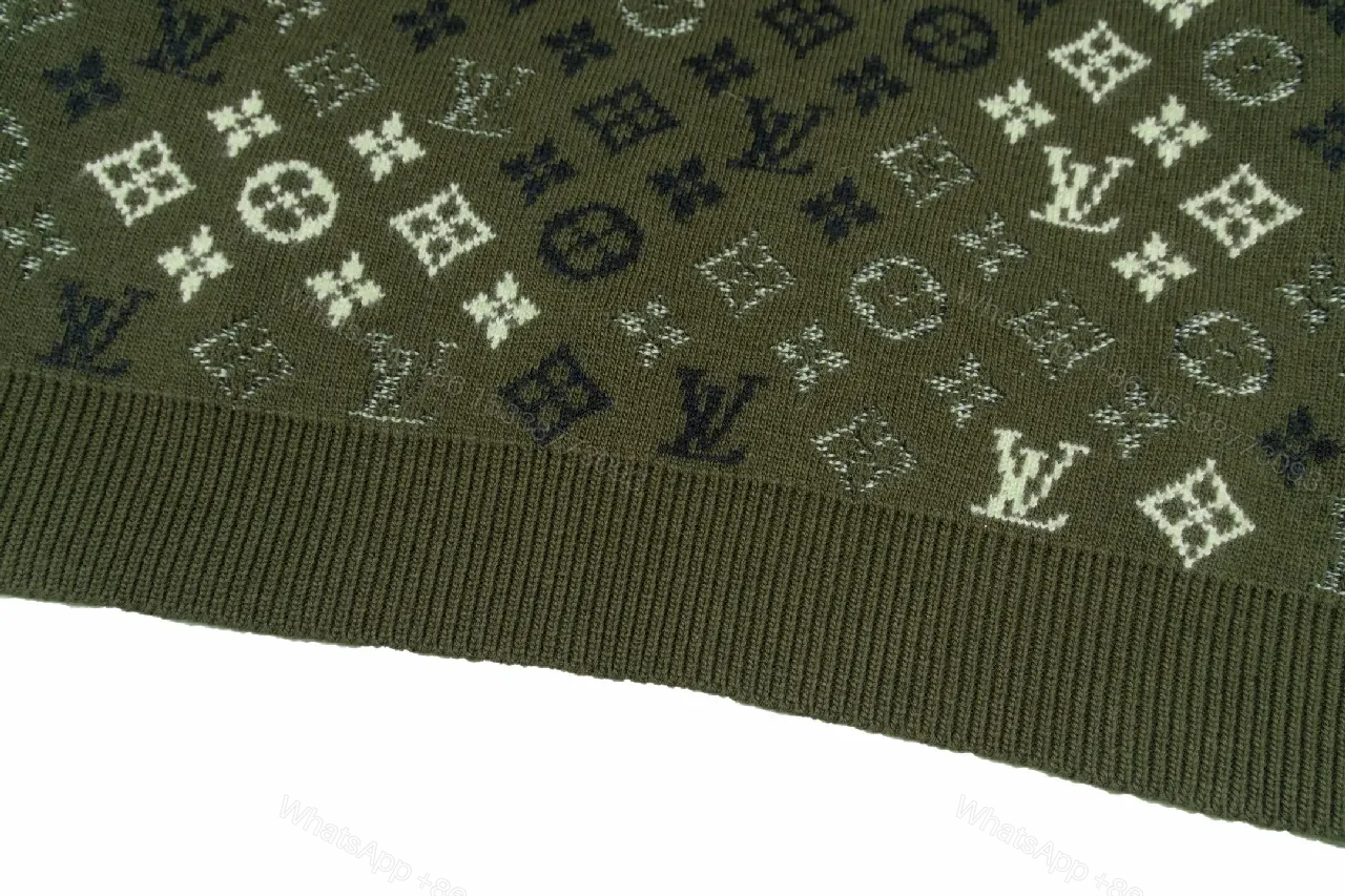 View 2 of Olive Monogram Knit: Rich Texture, Subtle Luxury Knitwear