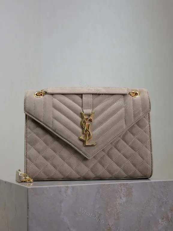 Chic Quilted Flap Bag with Gold YSL Monogram - Luxury Crossbody — view 1