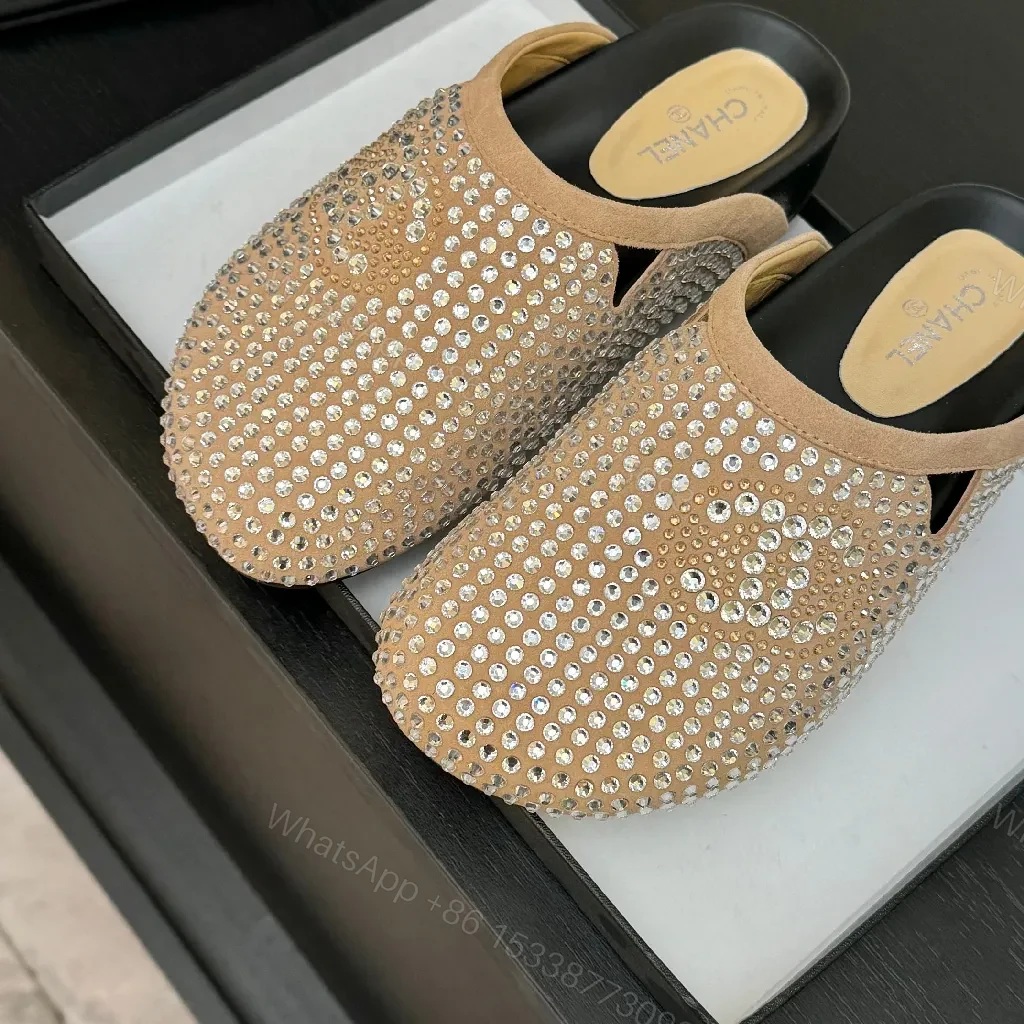 View 7 of Crystal-Embellished Slip-Ons: Suede Comfort, Luxe Sparkle, Everyday Glam