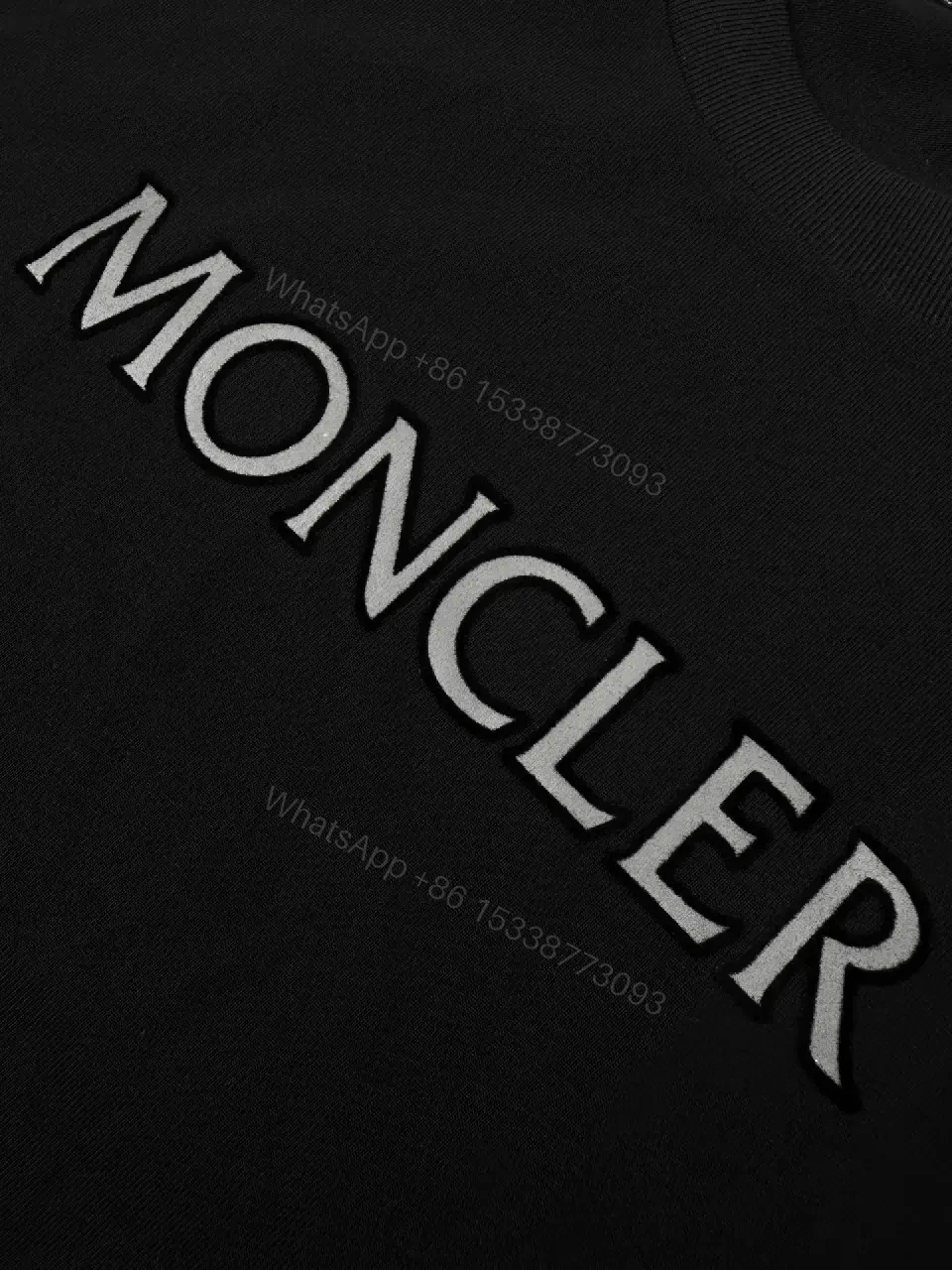 View 6 of Black Cotton T-shirt Moncler Logo Tee