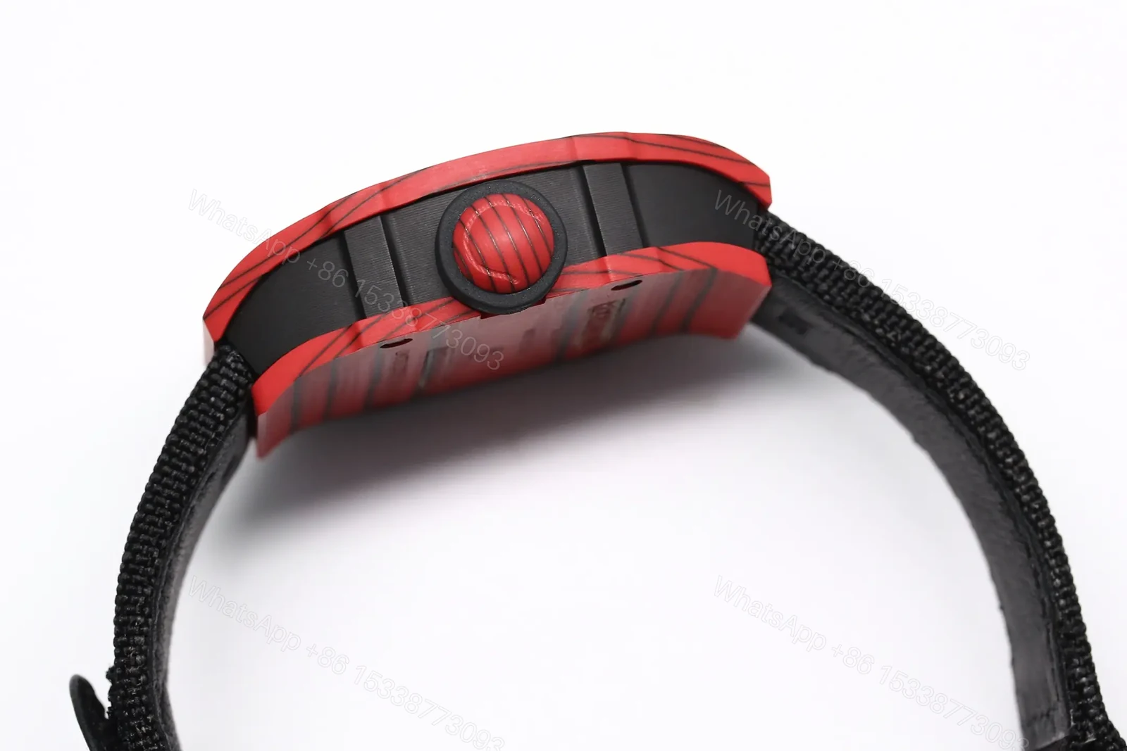 View 5 of KV Factory Richard Mille RM27-03 Ultra-Light Tourbillon Watch – Red Carbon Fiber Case, Black Strap, Spanish Matador Design