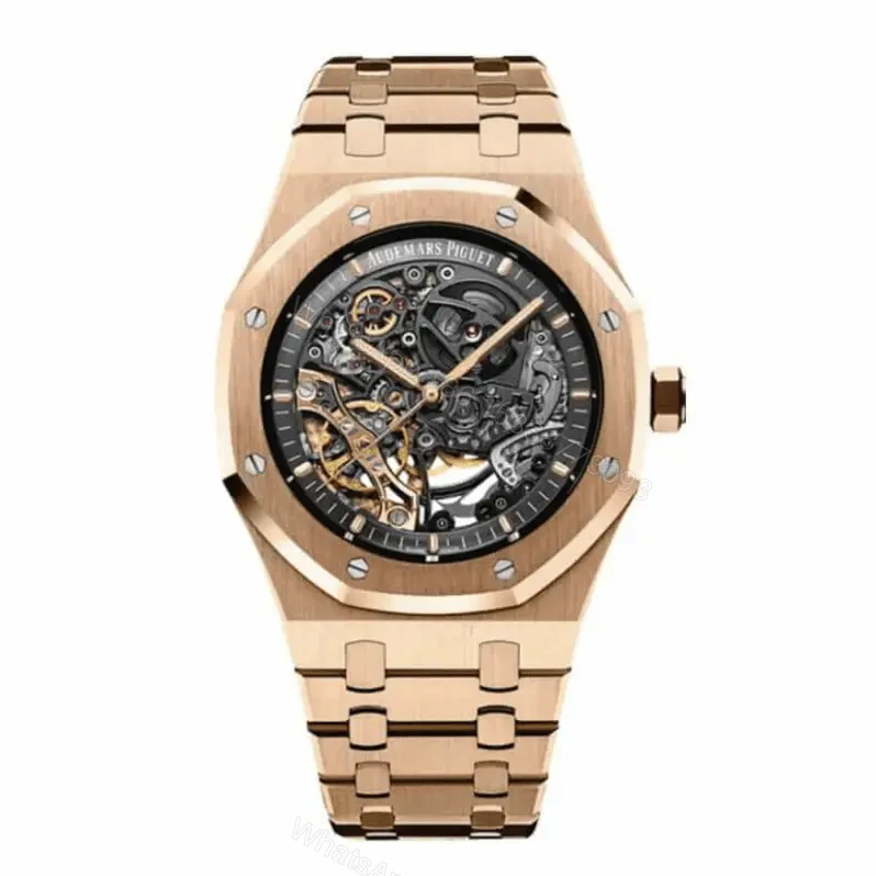 Audemars Piguet Royal Oak Skeleton Rose Gold Ref15407 Super Clone Replica — view 1