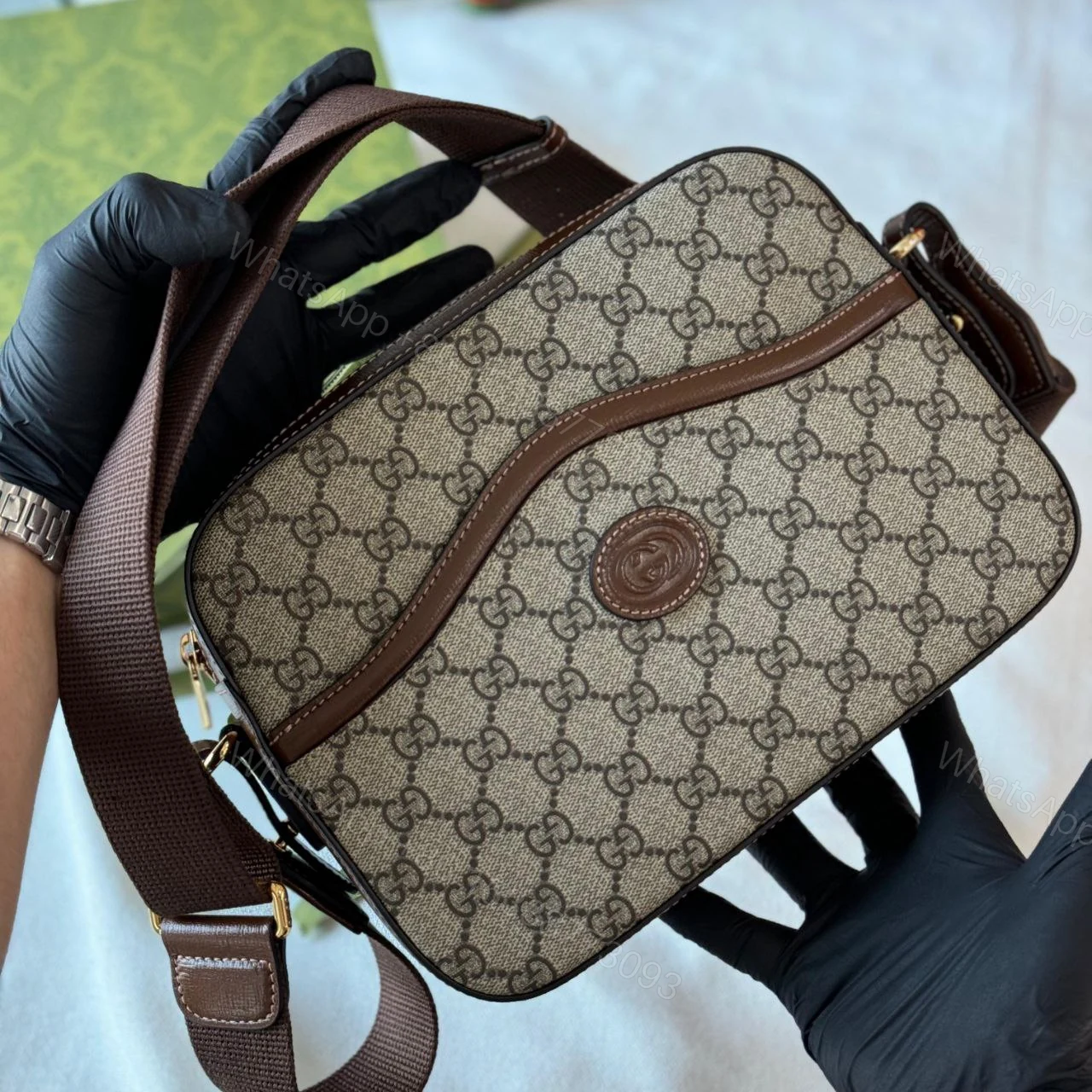 View 3 of GG Messenger Bag With `Interlocking G