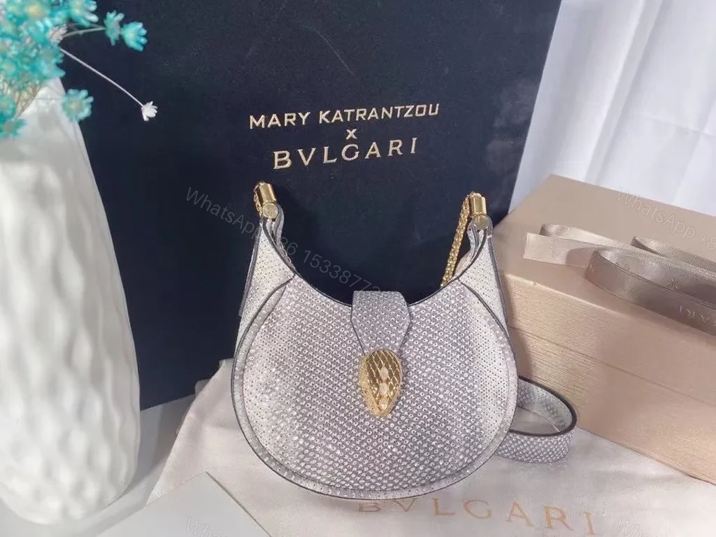 Crescent Crystal Couture Handbag: Jewelry-Grade Sparkle — view 1
