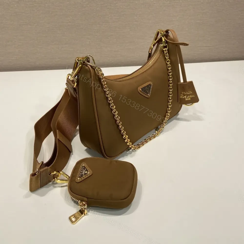 View 3 of 高仿Prada*RE-Nylon系列1BH204三合一單肩包棕色免檢版