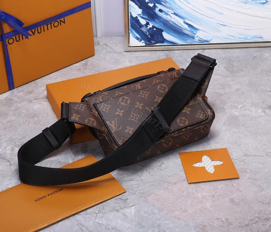 View 9 of Monogram Crossbody: Velvet-Black Canvas, Push-Lock, Unisex Style