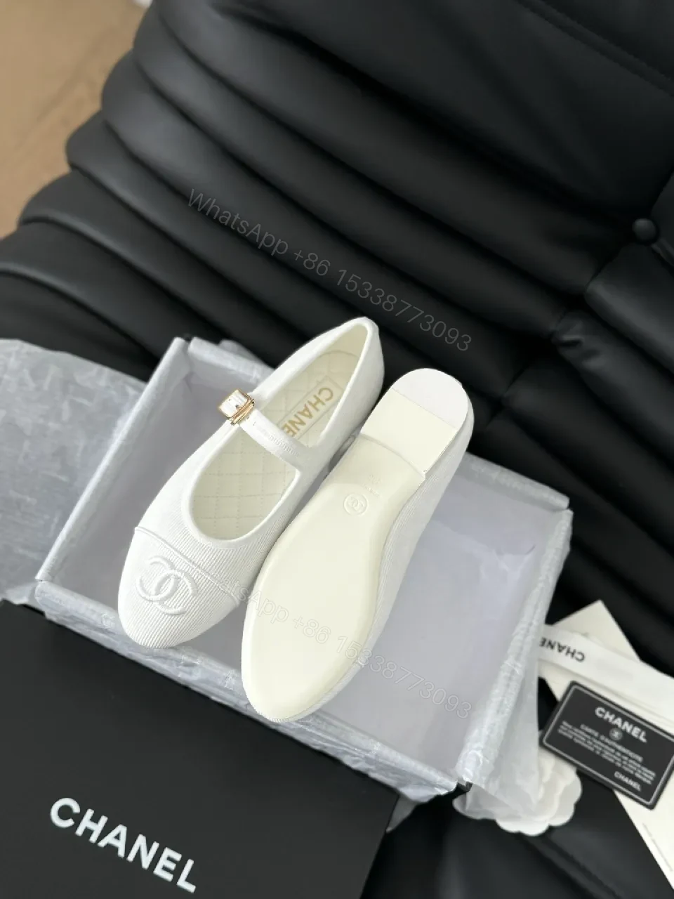 View 7 of Textured Mary Jane Flats - Premium, Everyday Luxe, White