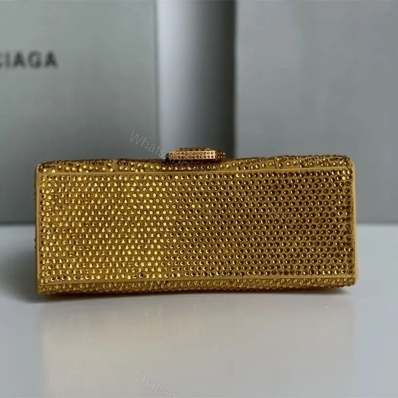 View 5 of 高仿Balenciaga*Hourglass系列沙漏包滿鑽金色XS