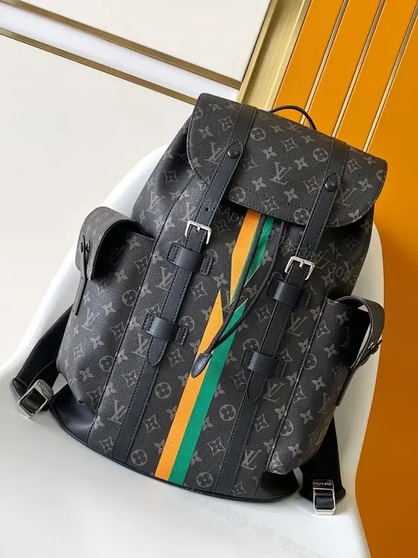 Patterned Luxury Backpack with Signature Stripe: All-Day Style — view 1