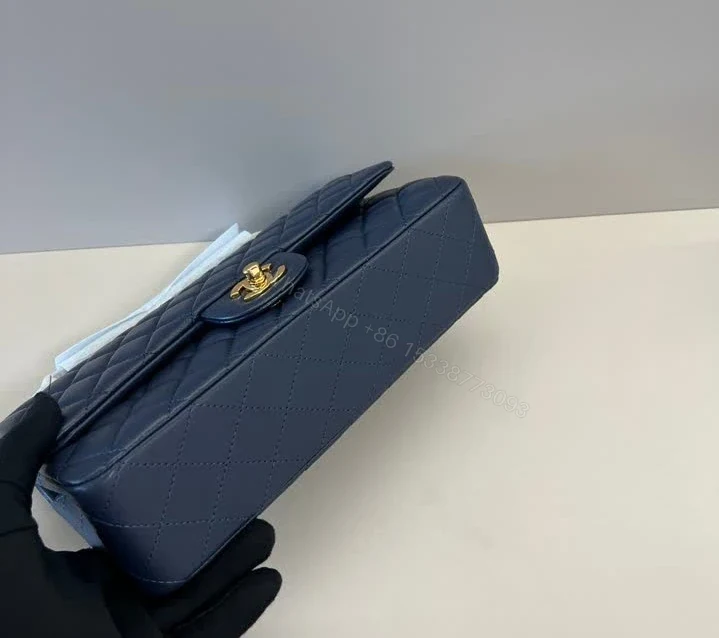 View 7 of Chanel Classic Flap Dark Navy Blue Handbag