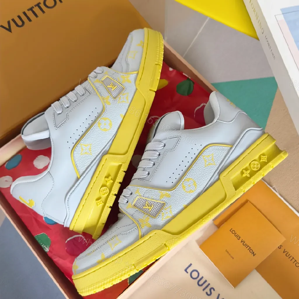 View 2 of Bold Leather High-Top Sneakers with LV Accents
