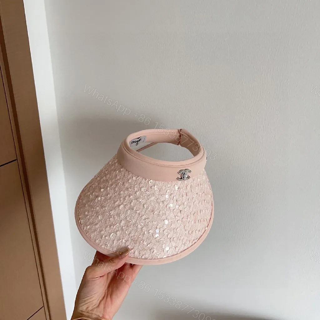 View 8 of Soft Pink Sequin Visor - Glam Daywear Cap