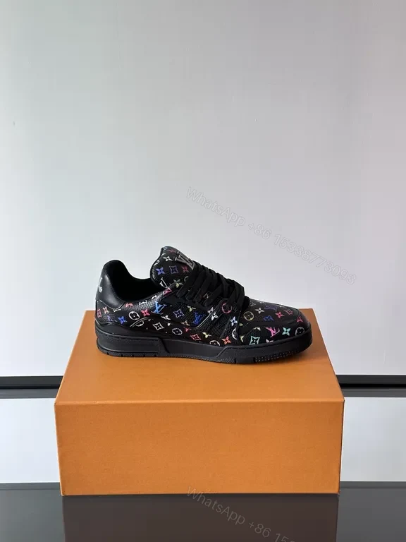 View 7 of Bold Motif Multicolor LV-Inspired High-Top Sneakers
