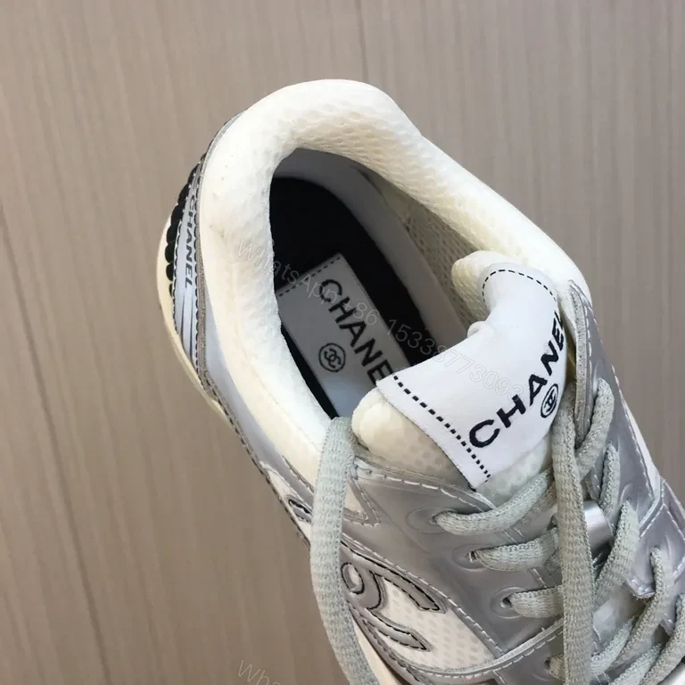 View 8 of Elegant Silver Chanel-Inspired Metallic Trainers for Everyday Luxury
