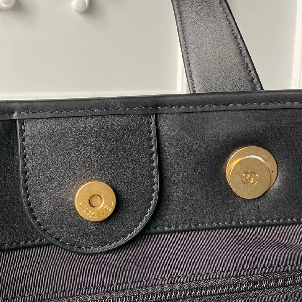 View 2 of Charcoal Quilted Tote: Gold Hardware, Versatile Chic