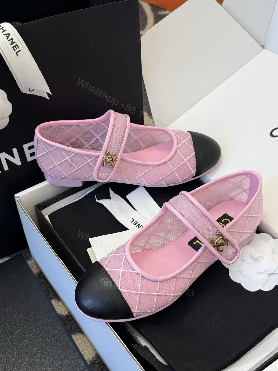 View 2 of Soft Pink Mesh Mary Janes - Quilted, Cap Toe, All-Day Comfort