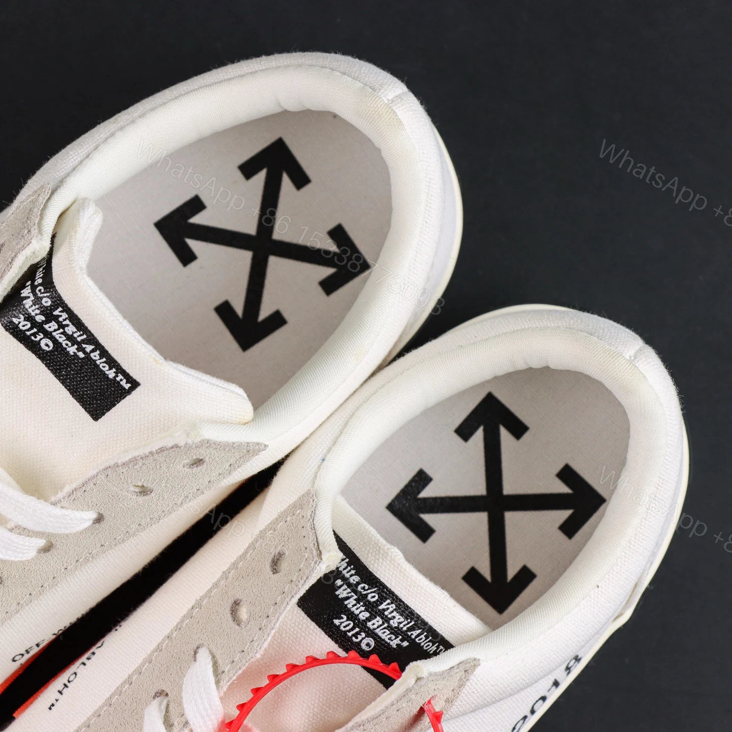 View 4 of Off White Low Vulcanised White Black