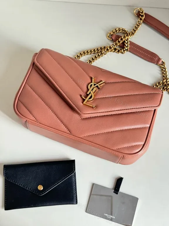 View 6 of Chic Velvet Rose Bag with Gold Chain â€“ YSL-Inspired Style