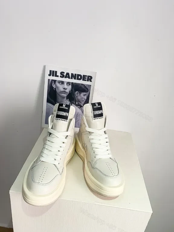 View 6 of Cream-White Leather High-Tops: Chic, All-Day Comfort Sneakers
