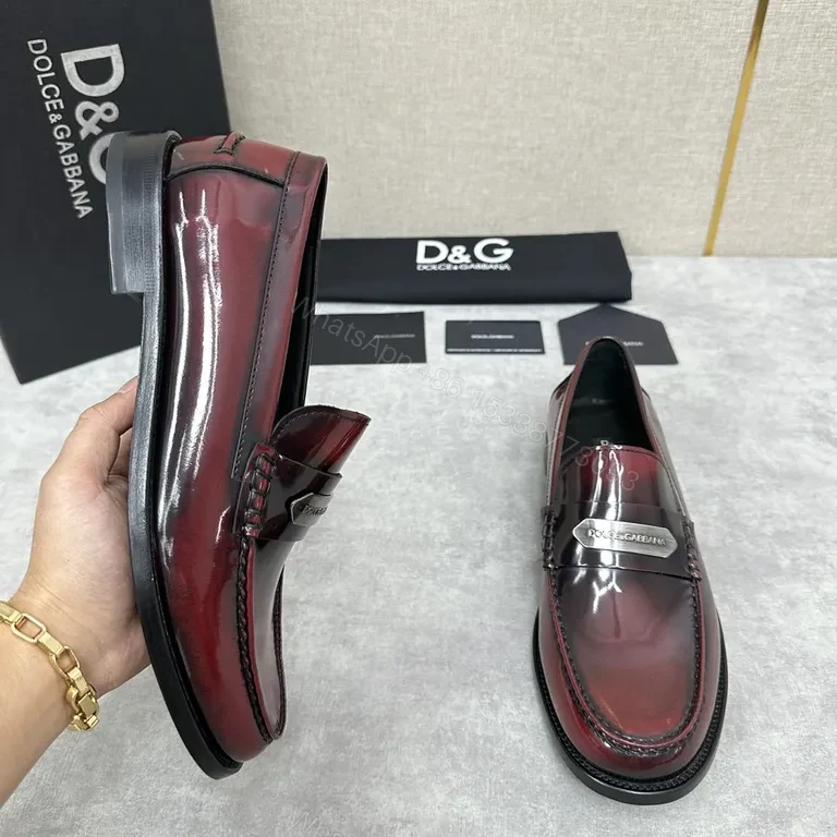 View 3 of Lux Patina Burgundy Leather Penny Loafers - Hand-Finished Shine